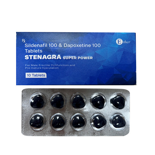 藍鑽超級偉哥威而鋼雙效片 Stenagra super power Sildenafil 100 & Dapoxetine 100 Tablets 10粒/盒 現貨正品